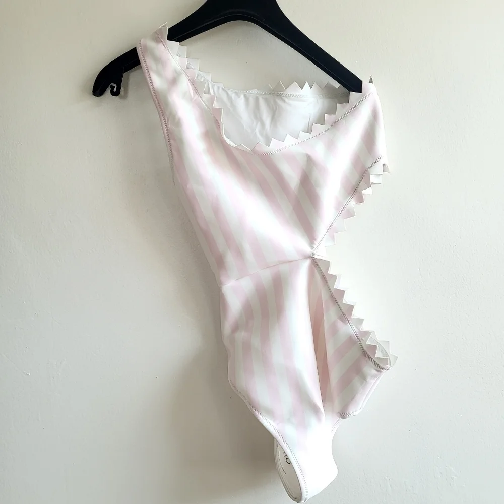 New With Tag Onia Betty Macro Stripe Cradle Pink One Piece Swimsuit NWT XS